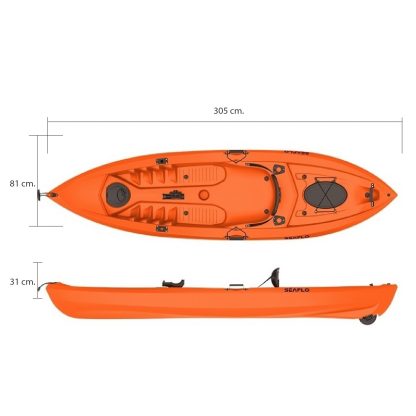 Kayak Recreativo Seaflo Huapi Pesca. - Imagen 2